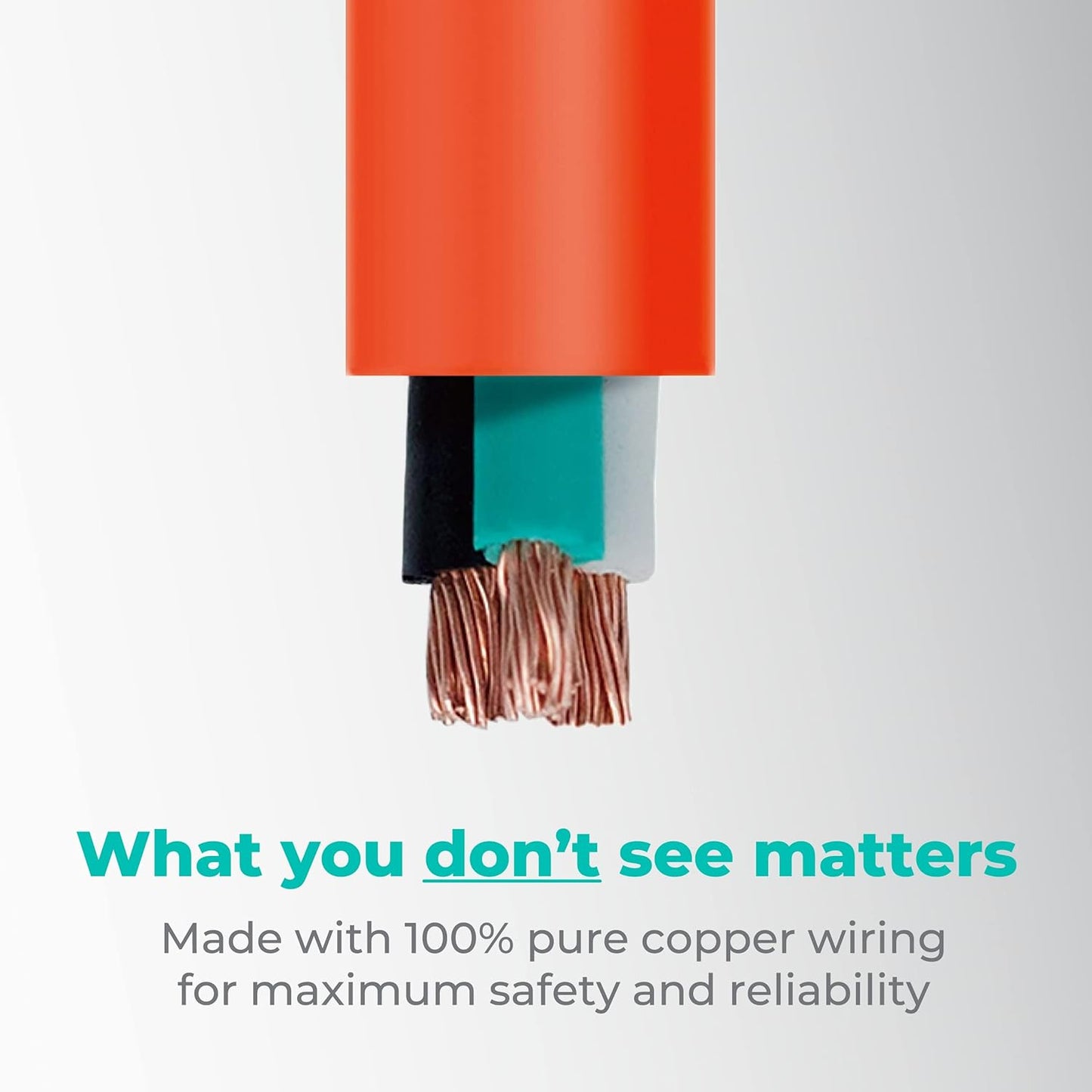 50Ft 16AWG Outdoor Extension Cord, SJTW 16/3 Lighted Power Cord, Bright Orange, ETL Certified (50Ft/15.24M)